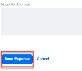 Save expense button